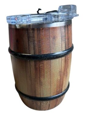 NWT ORCA BARREL Tumbler 12oz Oak Wood Grain Style Stainless Steel Insulated